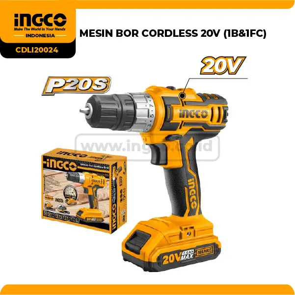 CDLI20024 - (MESIN BOR CORDLESS 20V (1B&1FC) => CDLI200518)